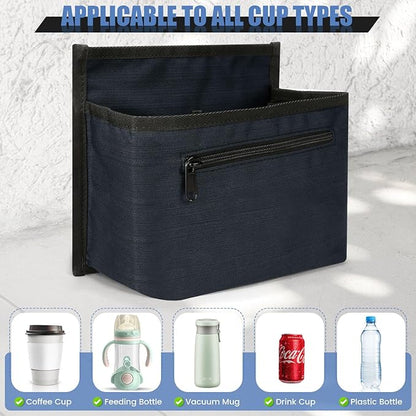 Luggage cup holder fits coffee cups, feeding bottles, vacuum mugs, drink cans and plastic water bottles